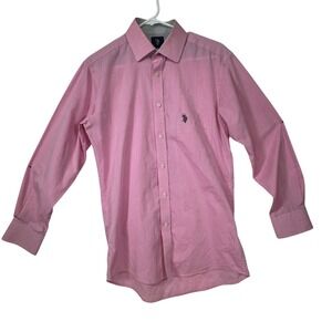 U.S. Polo Assn.‎ Pink Long Sleeve Button Down Slim Fit Dress Shirt